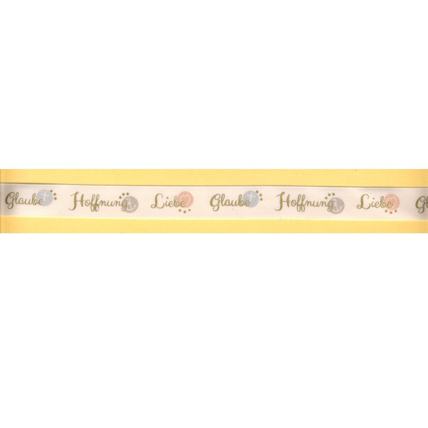 15837801 Dekoband Glaube Hoffnung Liebe 17mm weiß lfd Meter
