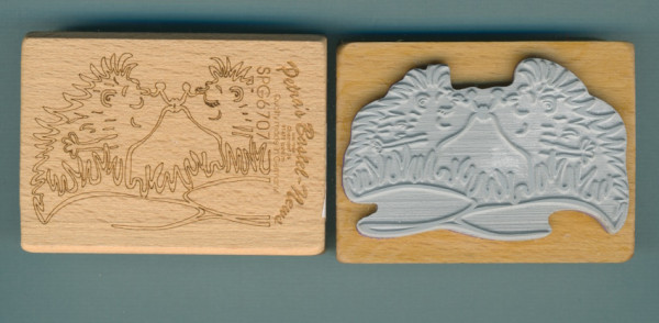 SPG6707 Holzstempel Küssende Igel 7x5cm