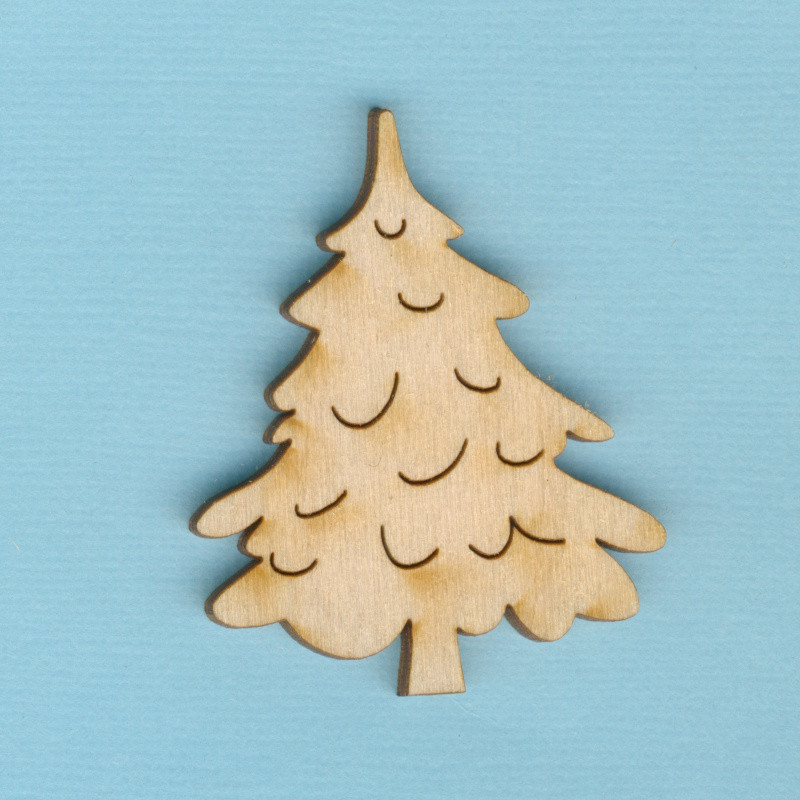 wth1005 Holz Deko Wintertanne breit 5cm