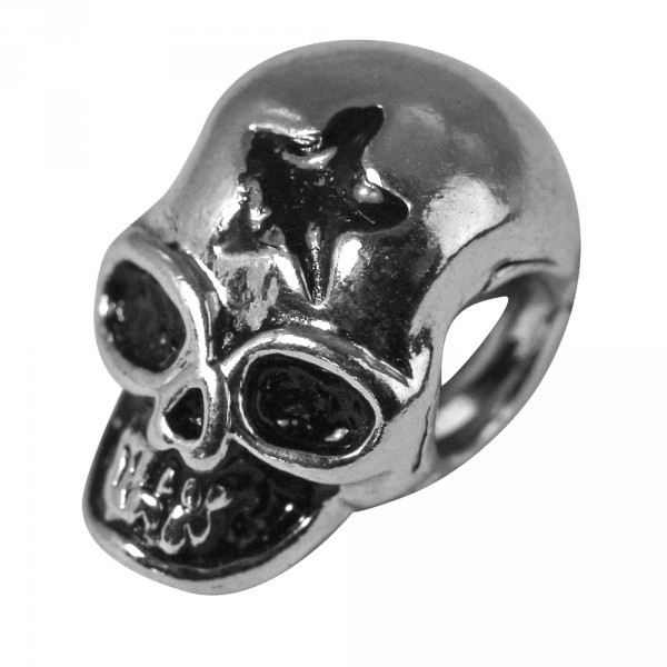 Metall Anhänger Totenkopf 12mm altsilber