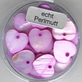 Perlmutt Herz 12mm rosa