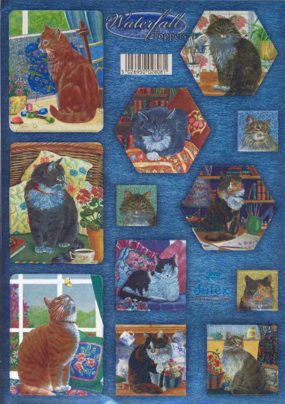 759967 Dufex Stanzbogen A4 Katzen Wasserfallkarten