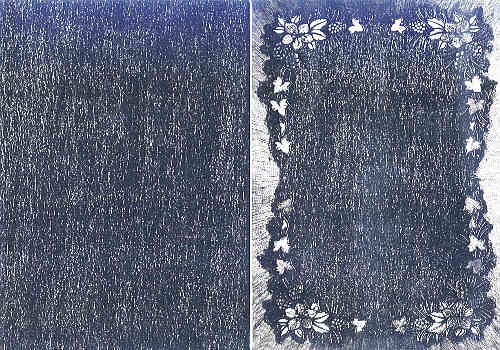 Dufex-Karte mit Blüten silber