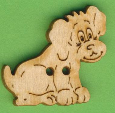 buh9303 Holzknopf Hund 30mm