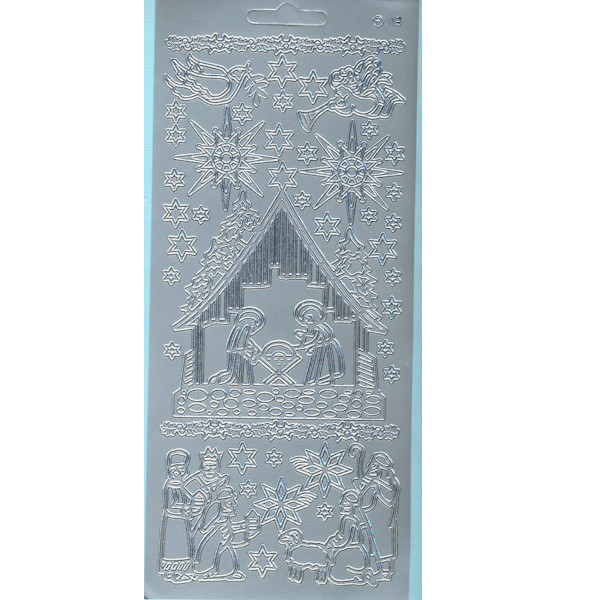 cl113s Sticker Krippe 4 silber
