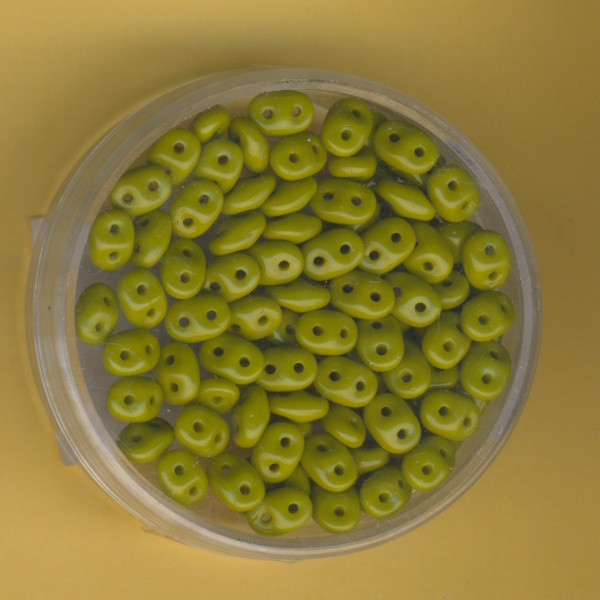 30753420 Super Duo Perlen 2,5x5mm olivgrün opak 8g