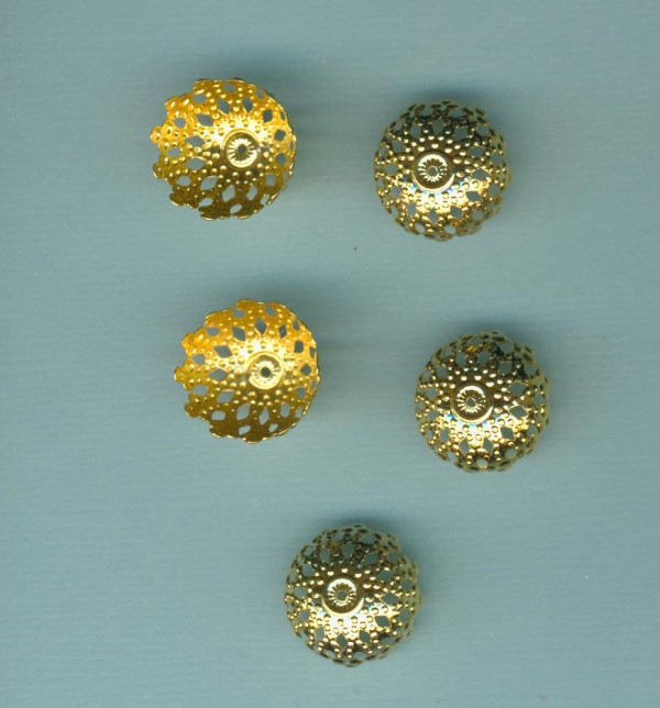 0164177 Perlkappen 17mm gold 5 Stück