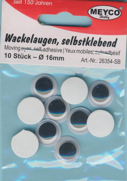 26354sb Wackelaugen selbstklebend 16mm rund 10 Stück