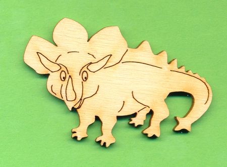 Holz-Deko Triceratops 6cm