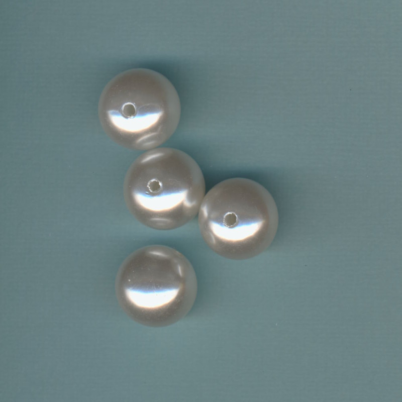 1032301 Wachsperlen 18mm weiß 4 Stück