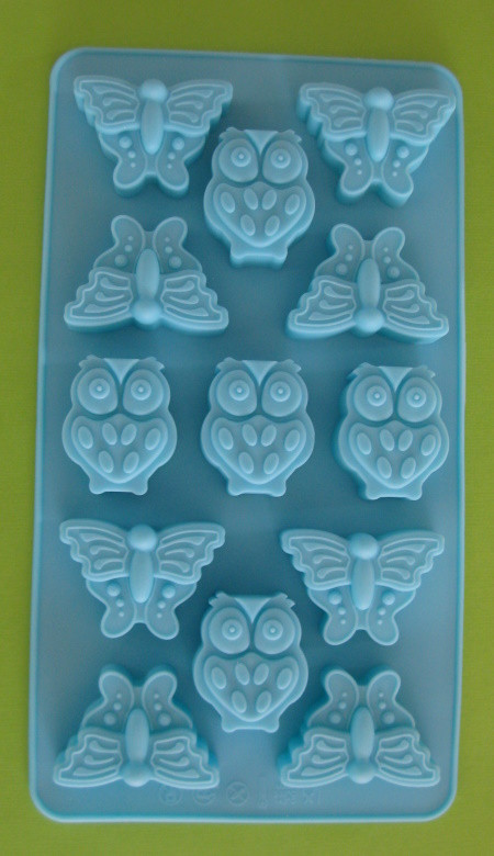 2007024 Silikon Gießform Eulen und Schmetterlinge
