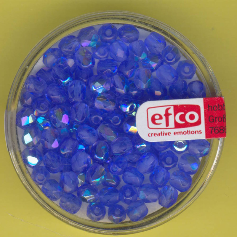 2110048 Glasfacettenperlen 4mm irisierend blau 100 Stück