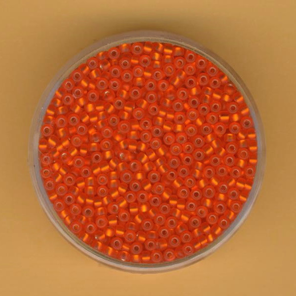 5900081 Miyuki-Rocailles 2,2mm orange Silbereinzug matt 10g