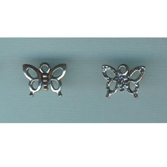 118081725 Metallanhänger Schmetterling platinfarben 15x12mm