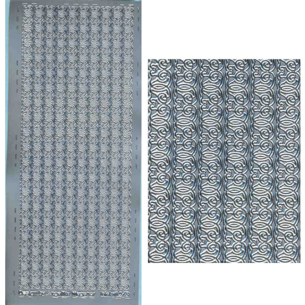 pu245s Sticker Ornamentborte 12 silber