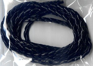 Kunstlederband geflochten schwarz 4mm