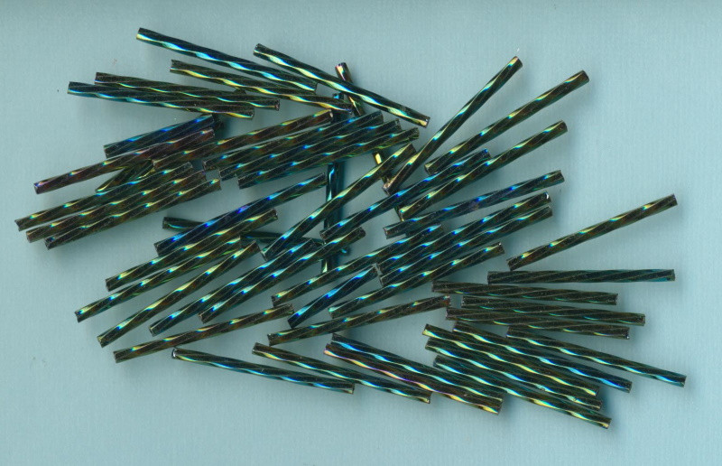 75071 Glasstifte 35mm metallic grün gedreht 16g