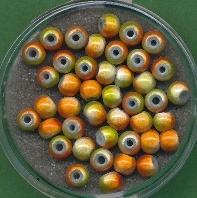 073304444 Miracle Beads 4mm orange-grün 50 Stück