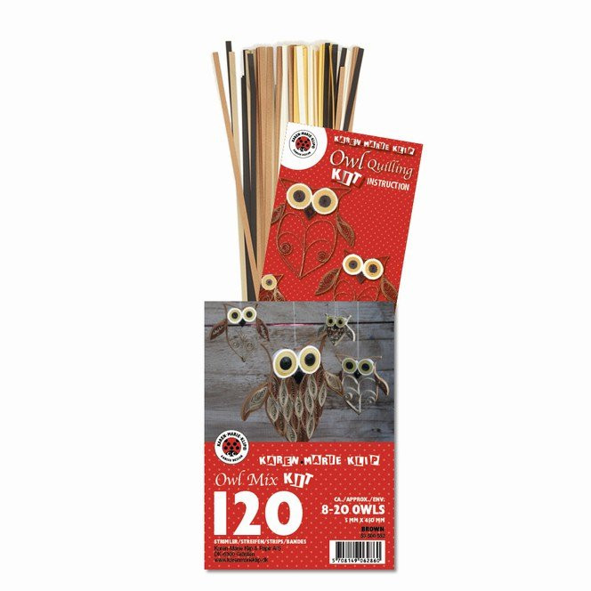 53500552 Karen Marie Papierstreifen Eule Quilling braun