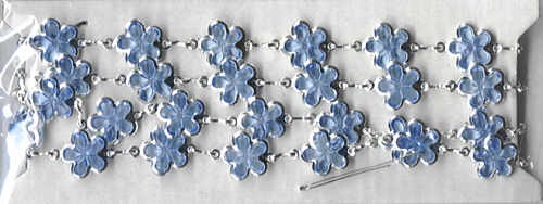 Acryl Blütenkette 50 Blüten, hellblau, 1m