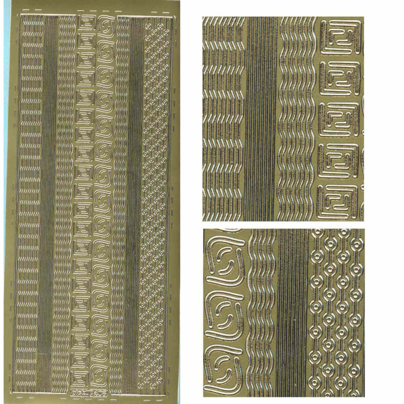 pu408g Sticker Ecken und Linien 9 gold
