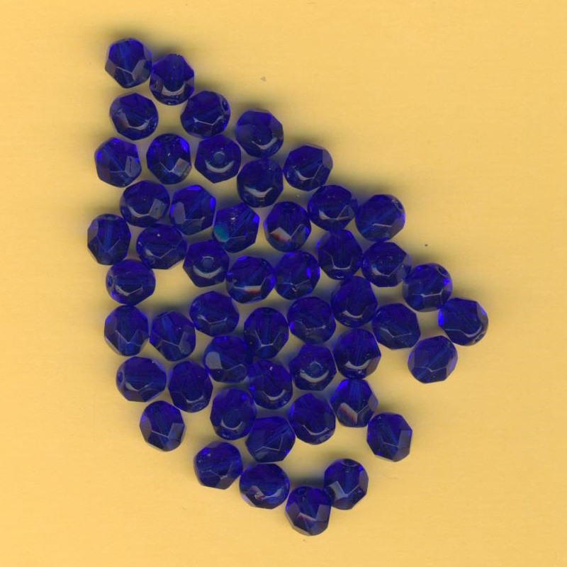 6030080 Glasschliffperlen 6mm dark safir 50 Stück