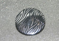 Acrylperle Scheibe schwarz-silber 32mm