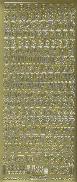 814g Sticker Buchstaben 2 gold