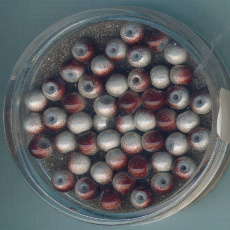 0733-04494 Miracle Beads 4mm braun-weiß 50 Stück