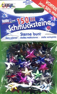 Schmucksteine-Set Sterne bunt