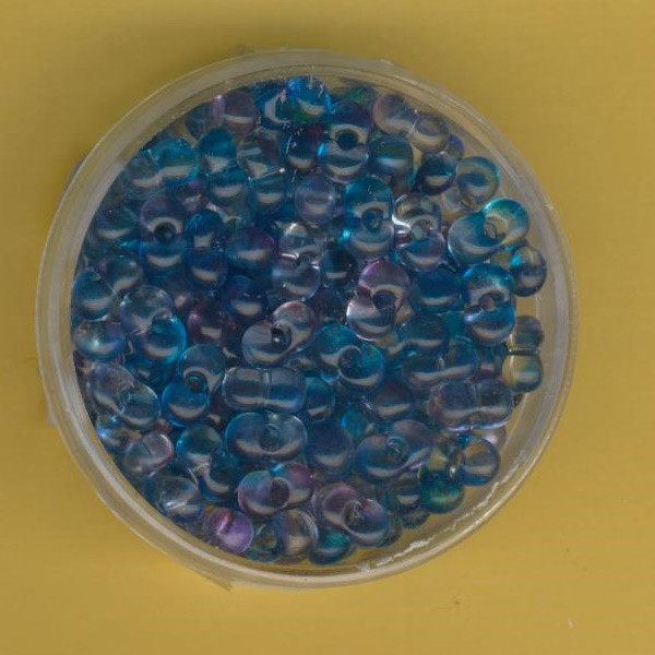 96442341 Farfalle Perlen 6,5x3,2mm blau-lila transparent 17g