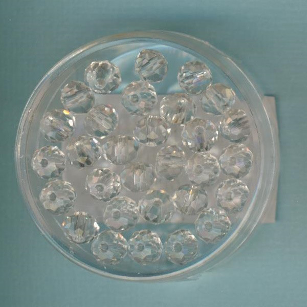 a0346512 Glasschliffperlen Rondelle 4x6mm kristall 30 Stück