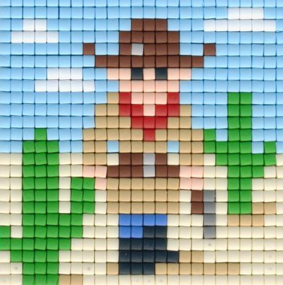 px77673 Pixelhobby Set kleine Basisplatte Cowboy