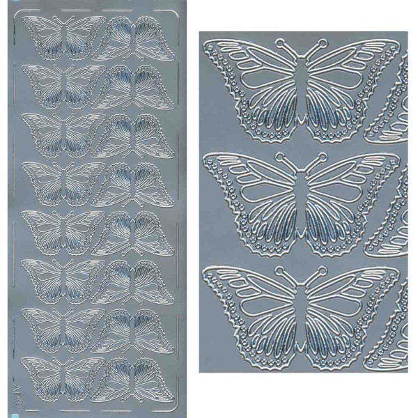 pu061s Sticker Schmetterling 5 silber