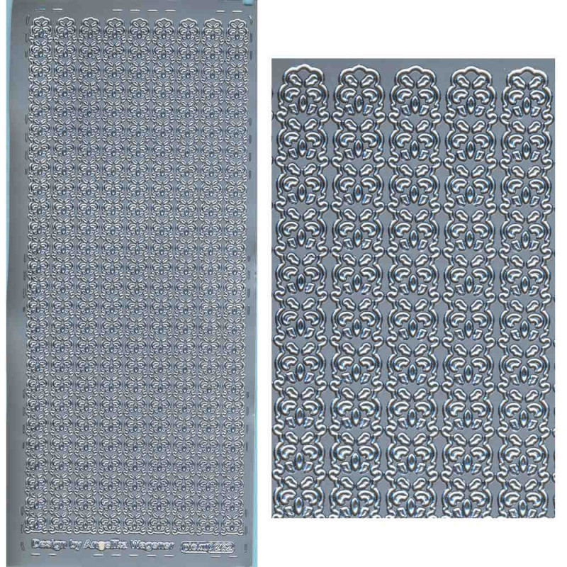 pu262s Sticker Ornamentborte 13 silber