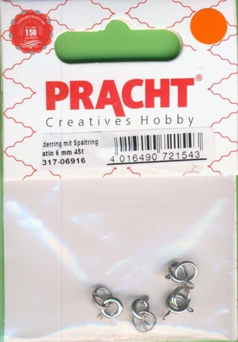 031706916 Federring mit Spaltring 6mm platin 4 Stück