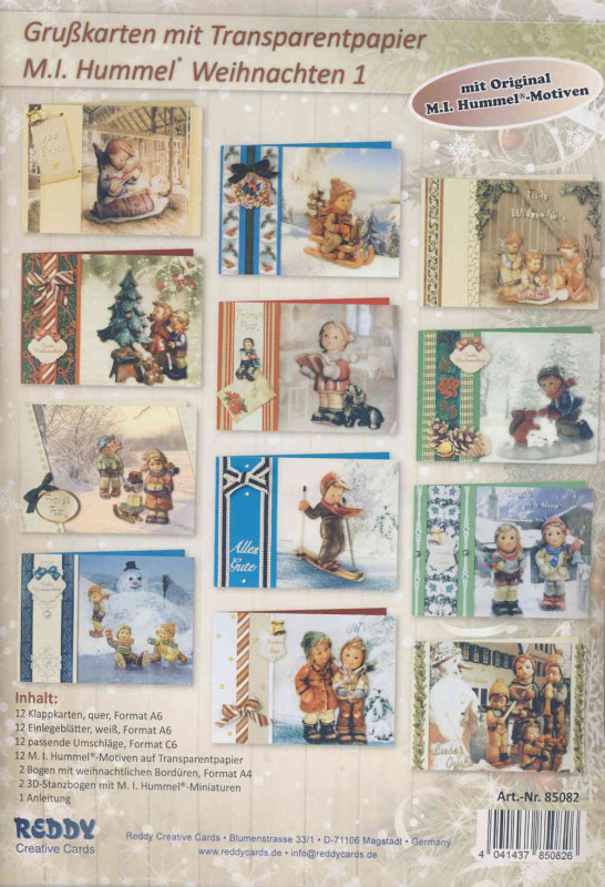 85082 Grußkarten mit Transparentpapier M.I. Hummel Weihnachten 1