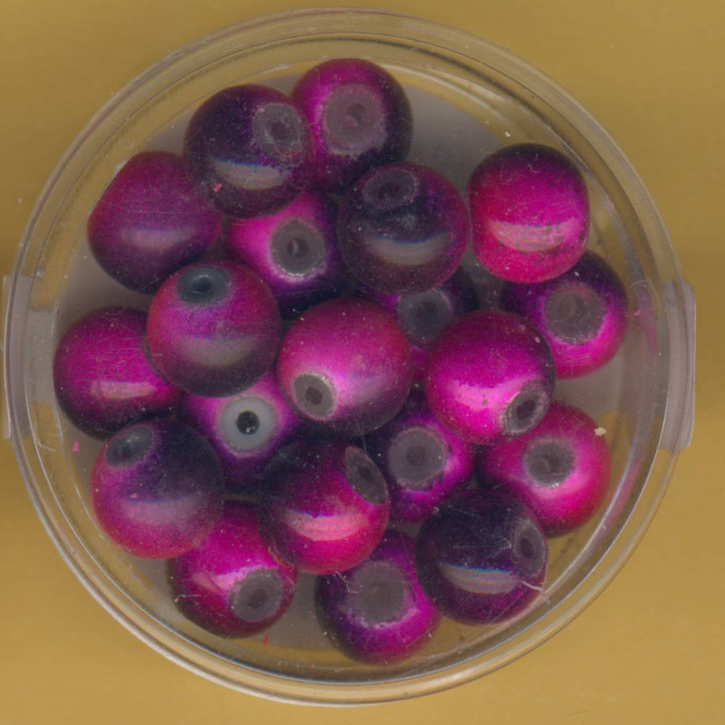 0733-08414 Miracle-Beads 8mm rosa-schwarz 20 Stück