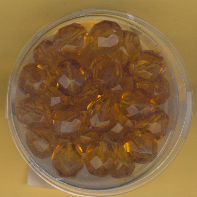 0730-08015 Glasschliffperlen 8mm transparent topas 25 Stück