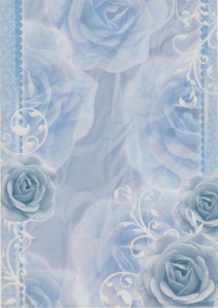 Transparentpapier Rosen blau