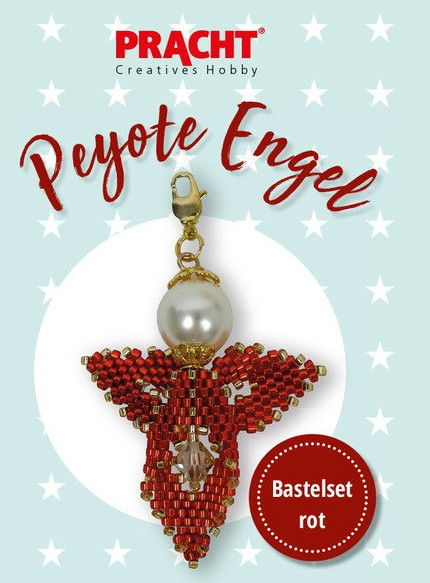 013805235 Bastelset Peyote Engel rot goldfarben 5cm