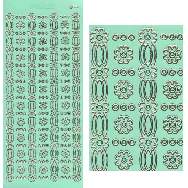 cl724hg Sticker Ornamentborte 8 hellgrün gold