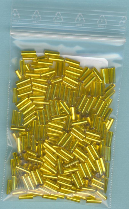 565706 Glasperlen Stifte 6mm gelb Silbereinzug 15g