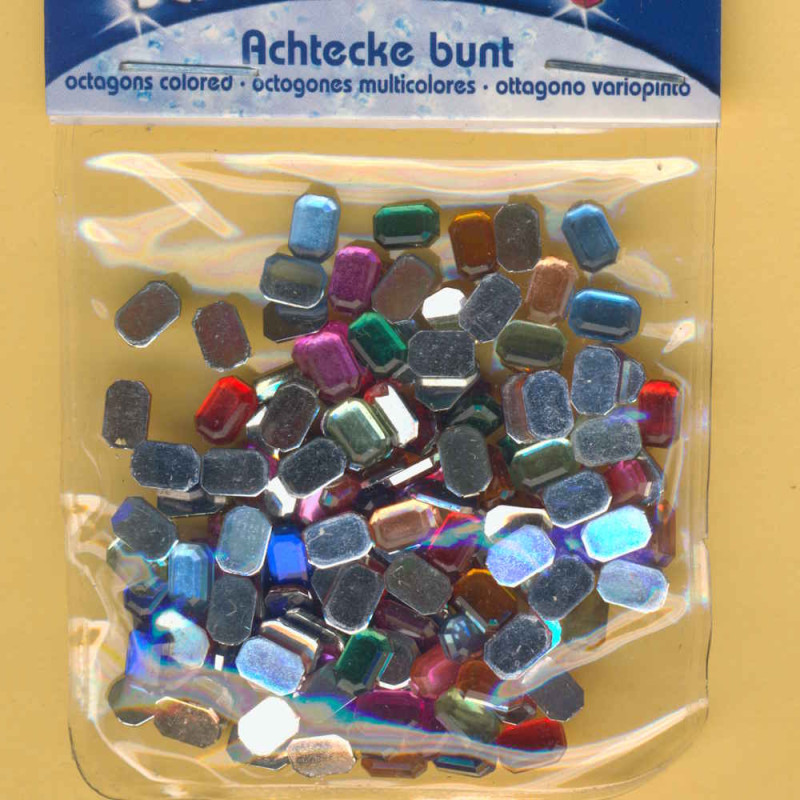 49618 Schmucksteine Set Achtecke 6x4mm bunt 150 Stück