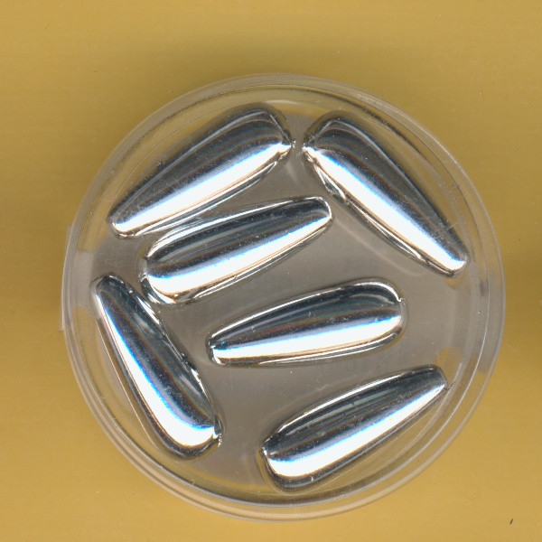 0802-20914 Wachsperlen Tropfen 8x20mm silber 6 Stück