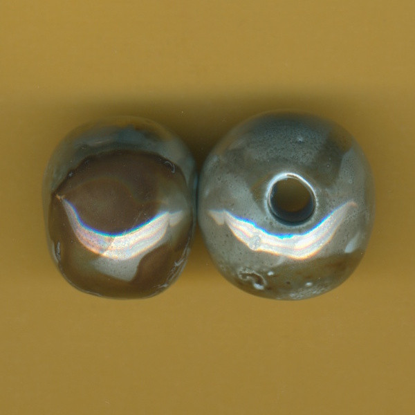 455022171 Keramikperle 23mm türkis kupfer