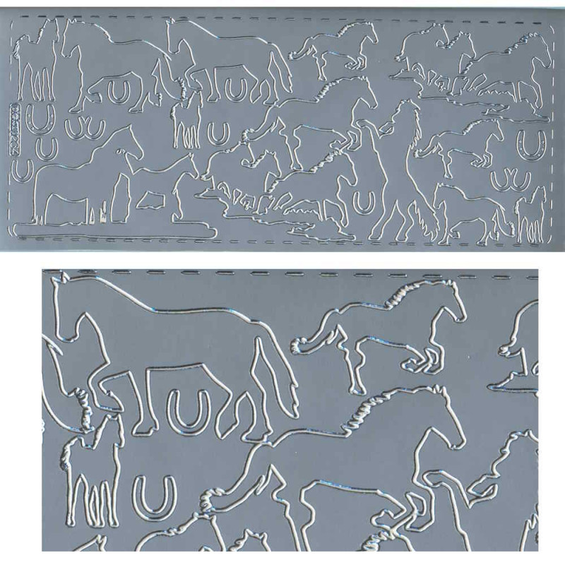 pu234s Sticker Pferde 3 silber