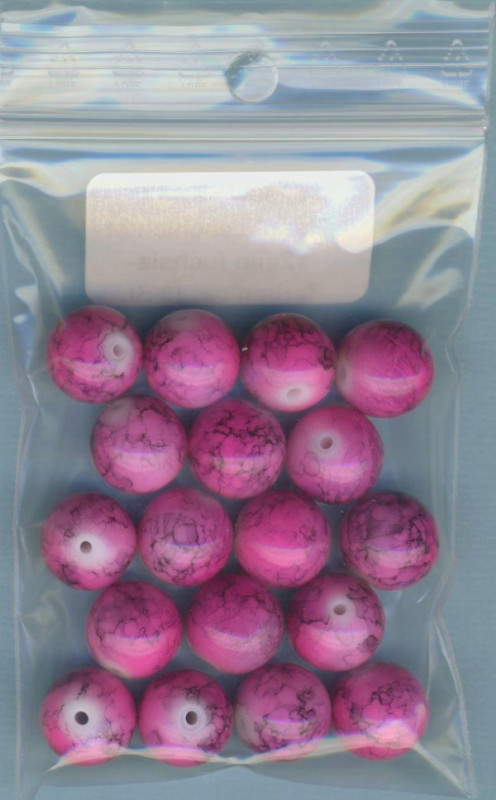 5290w Glasperlen beschichtet 12mm fuchsiafarben 18 Stück