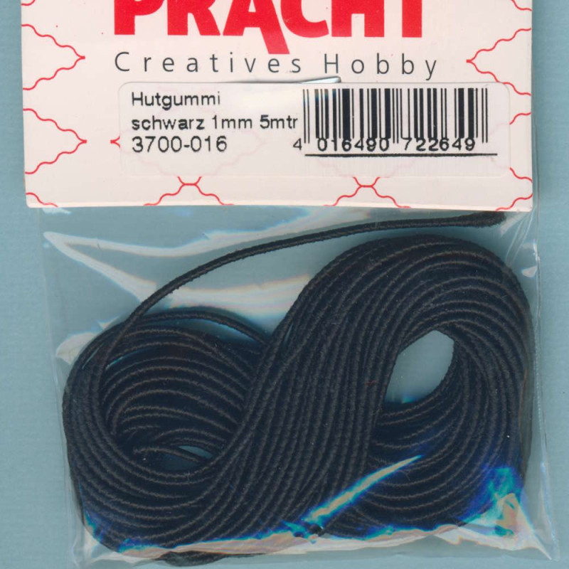 3700-016 Hutgummi 1mm schwarz 5m