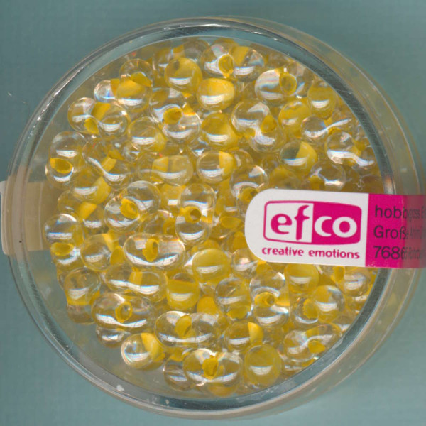 1060207 Farfalle Perlen 6,5x3,2mm gelb transparent 17g